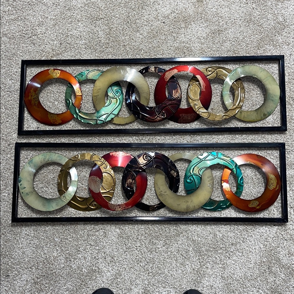 Colorful Circular Wall Art Decor 35 1/4” x 10 1/4”